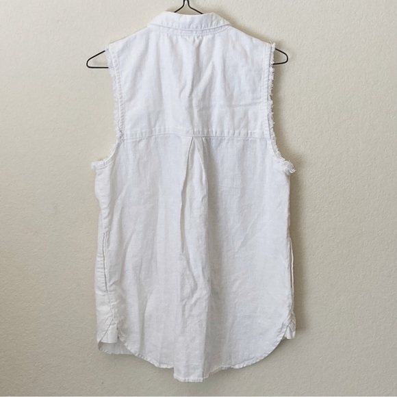Free People Vest Top Linen Button Front - Picture 3 of 7